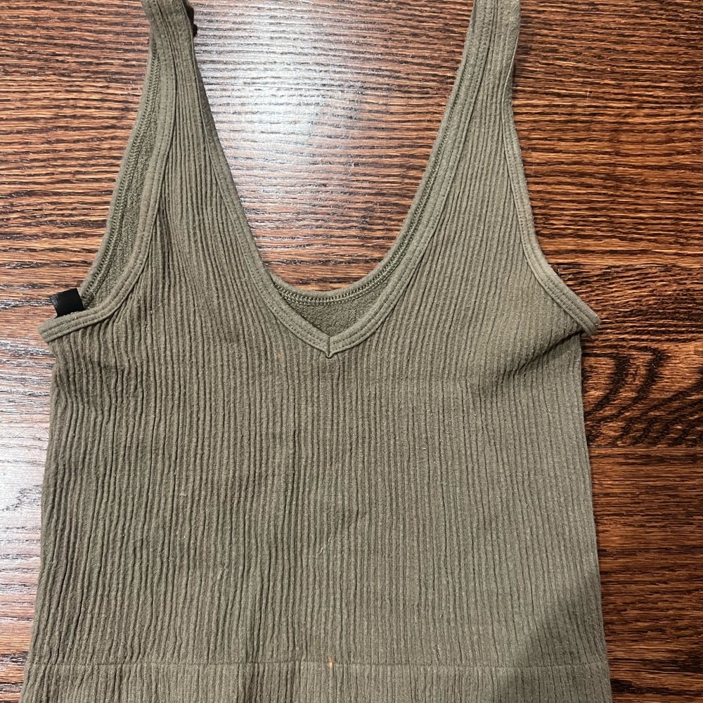Urban Outfitters Olive Ribbed Tank Top